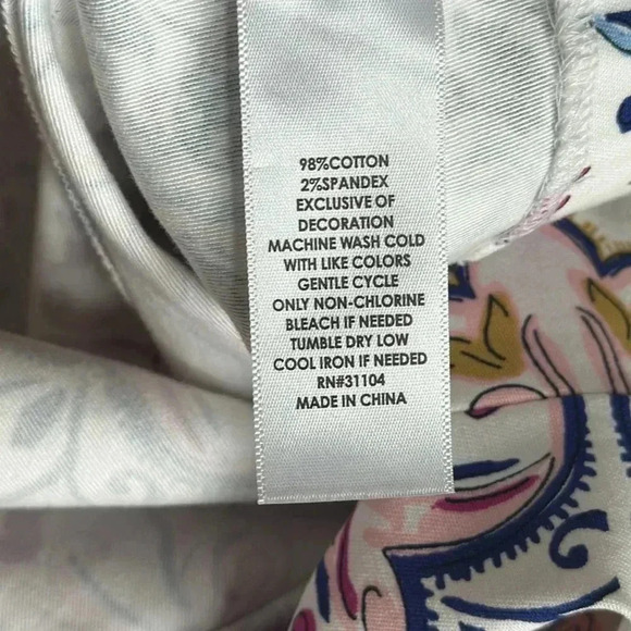 Crown Ivy Cotton Stretch Multi Colored White Eyelet Trim Sheath Dress Sz 12 - Picture 3 of 14